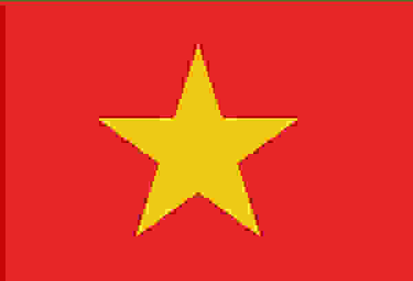 Red with a yellow star in the centre.