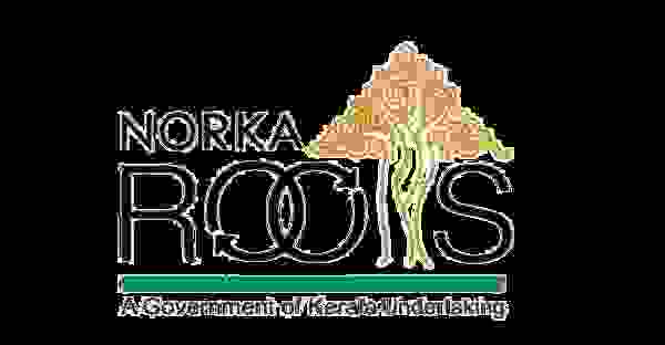 Logo of NORKA Roots, an initiative of the government of Kerala, with a stylized tree and the letters “NORKA ROOTS”.